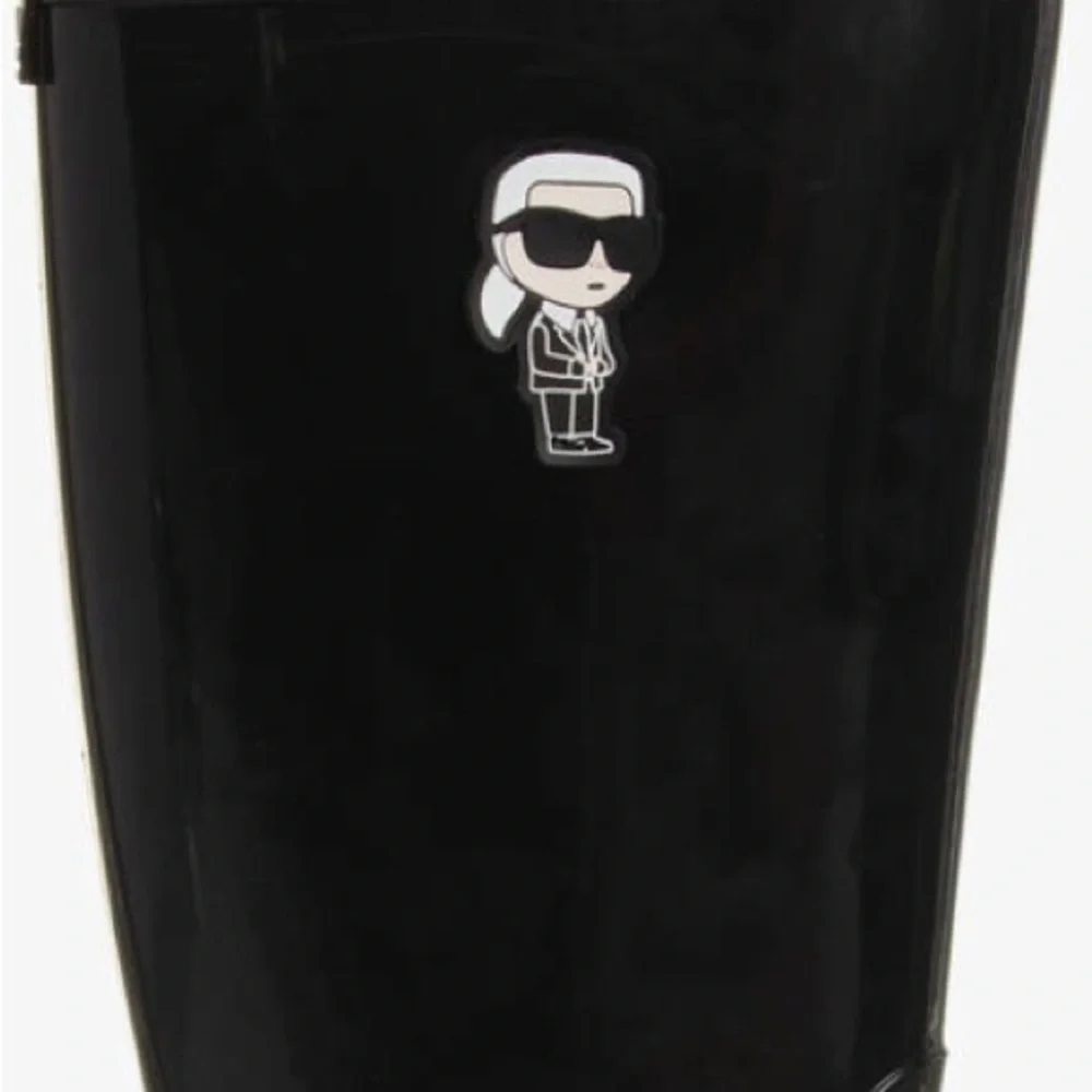 NIB [Karl Lagerfeld] Ikonik Kids Black Logo Rain Boots Girls Size EU 33 / US 2